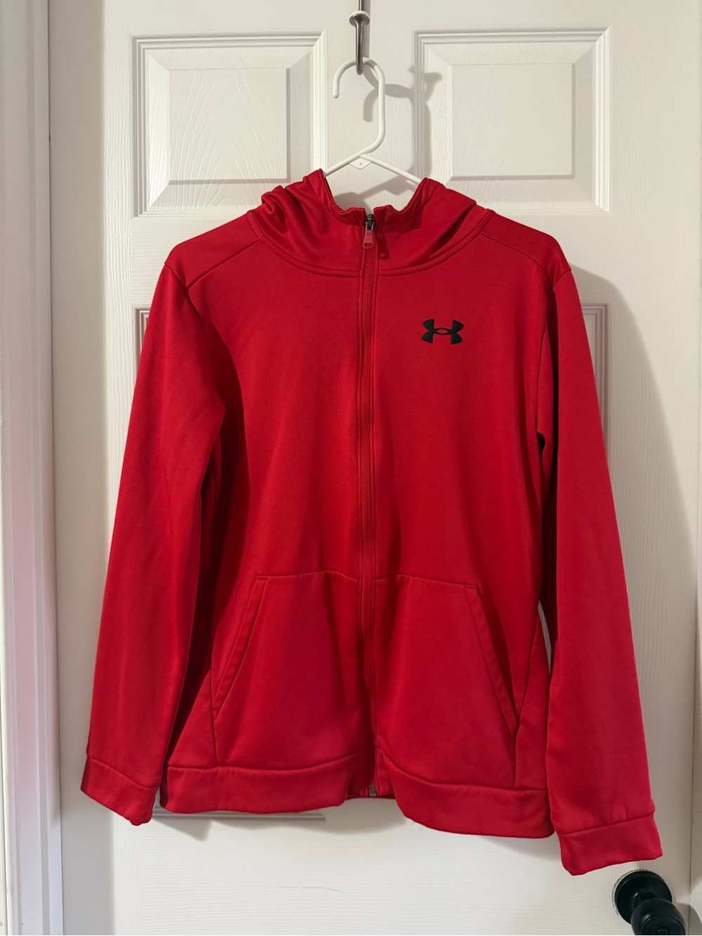 Under Armour Kids Red Zip-Up Hoodie with Logo